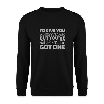 Humour noir Citation drôle disant - Sweat-shirt Unisexe - noir - Devant - Alina (178cm) & Michal (187cm)
