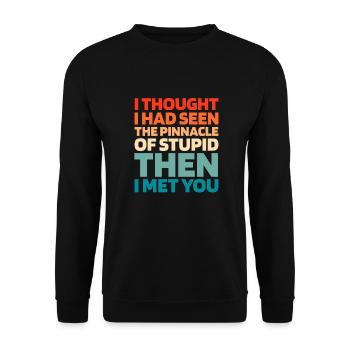 Humour noir Citation drôle disant - Sweat-shirt Unisexe - noir - Devant - Alina (178cm) & Michal (187cm)