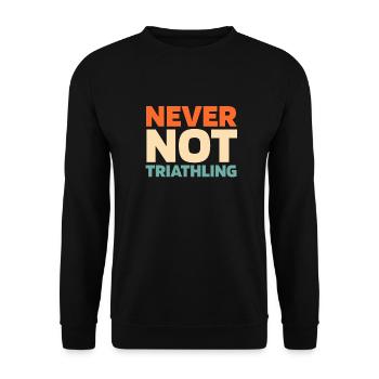 Triathlon Triathlete - Unisex Sweatshirt - black - Front - Alina (178cm) & Michal (187cm)