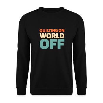 Quilting Quilting On World Off - Unisex Sweatshirt - black - Front - Alina (178cm) & Michal (187cm)
