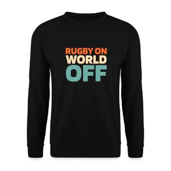 Rugby Rugby On World Off - Unisex Pullover - Schwarz - Vorne - Alina (178cm) & Michal (187cm)