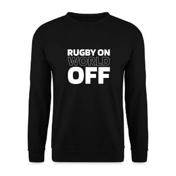 Rugby Rugby On World Off - Unisex Sweatshirt - black - Front - Alina (178cm) & Michal (187cm)
