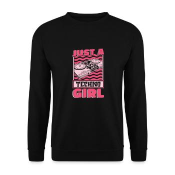 Techno Raver Juste une Techno Girl - Sweat-shirt Unisexe - noir - Devant - Alina (178cm) & Michal (187cm)