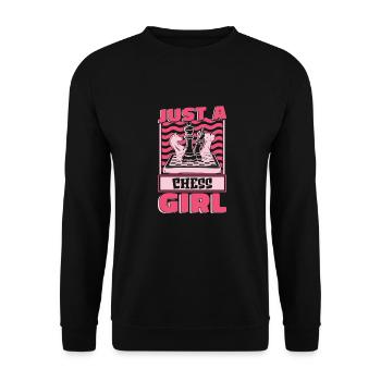 Schach Just A Chess Girl - Unisex Sweatshirt - black - Front - Alina (178cm) & Michal (187cm)