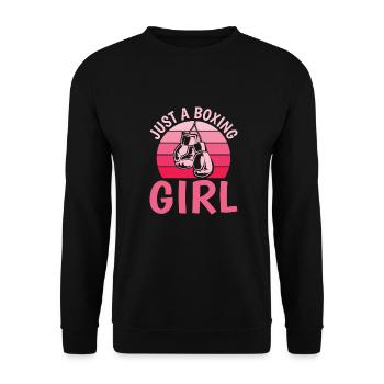 Boxen Boxer Just A Boxing Girl - Unisex Sweatshirt - black - Front - Alina (178cm) & Michal (187cm)