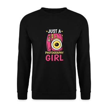 Fotograf Fotografie Kamera - Unisex Pullover - Schwarz - Vorne - Alina (178cm) & Michal (187cm)