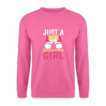 Vogelbeobachter Just A Birdwatching Girl - Unisex Pullover - Pink - Vorne