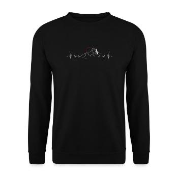 Mountain Pulse Sunrise Line Art - Unisex Sweatshirt - black - Front - Alina (178cm) & Michal (187cm)