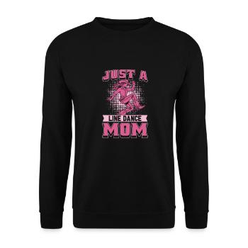 Line Dance Mutter Just A Line Dance Mom - Unisex Pullover - Schwarz - Vorne - Alina (178cm) & Michal (187cm)