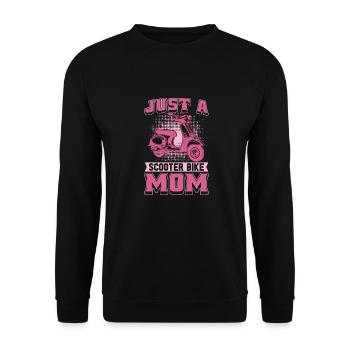 Motorroller Mutter Just A Scooter Bike Mom - Unisex Pullover - Schwarz - Vorne - Alina (178cm) & Michal (187cm)
