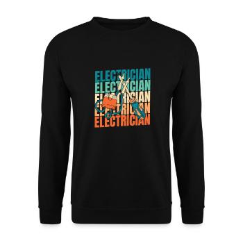 Electrician Electronics Technician - Unisex Sweatshirt - black - Front - Alina (178cm) & Michal (187cm)