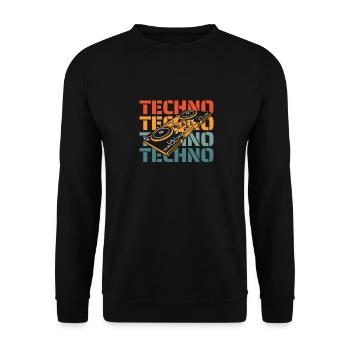 Techno Raver - Unisex Sweatshirt - black - Front - Alina (178cm) & Michal (187cm)