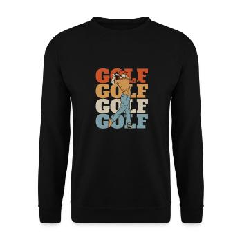 Golf Golfer Golfen - Unisex Pullover - Schwarz - Vorne - Alina (178cm) & Michal (187cm)