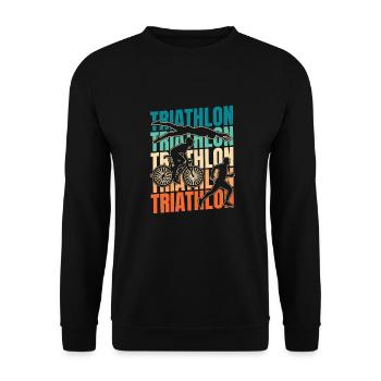 Triathlon Triathlete - Unisex Sweatshirt - black - Front - Alina (178cm) & Michal (187cm)