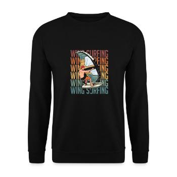Wing Surf Wing Foil - Unisex Pullover - Schwarz - Vorne - Alina (178cm) & Michal (187cm)
