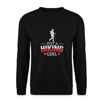 Wandern Wanderer Juste une fille de randonnée - Sweat-shirt Unisexe - noir - Devant - Alina (178cm) & Michal (187cm)
