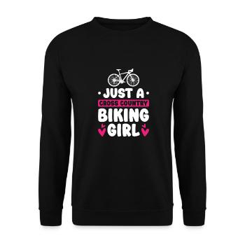 Cross Country Mountain Bike Mtb - Unisex Sweatshirt - black - Front - Alina (178cm) & Michal (187cm)