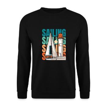 Sailing Sailor Sailboat - Unisex Sweatshirt - black - Front - Alina (178cm) & Michal (187cm)