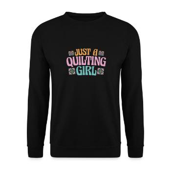Quilting Just A Quilting Girl - Unisex Sweatshirt - black - Front - Alina (178cm) & Michal (187cm)