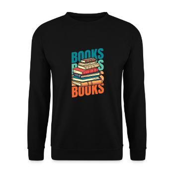 Book Bookworm Bookworm - Unisex Sweatshirt - black - Front - Alina (178cm) & Michal (187cm)