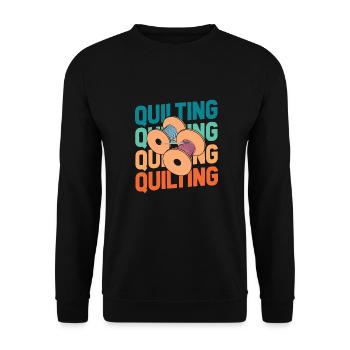 Quilting - Unisex Sweatshirt - black - Front - Alina (178cm) & Michal (187cm)