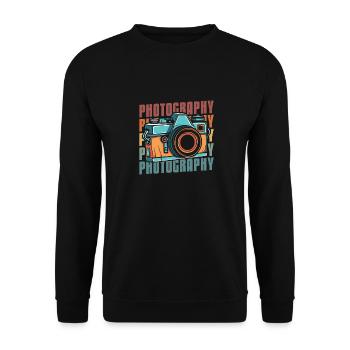 Fotograf Fotografie Kamera - Unisex Pullover - Schwarz - Vorne - Alina (178cm) & Michal (187cm)