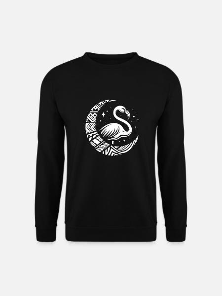 Flamingo Tribal Moon Phases - Unisex Sweatshirt - black