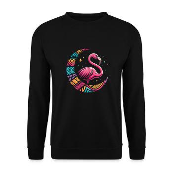 Flamingo Stammes Moon - Unisex Pullover - Schwarz - Vorne - Alina (178cm) & Michal (187cm)