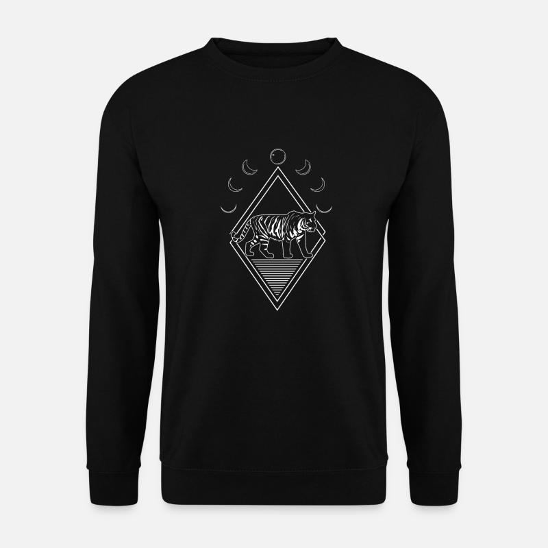 Tiger Moon Phases - Unisex Sweatshirt - black