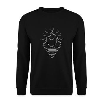 Poule Poule Phases de Lune - Sweat-shirt Unisexe - noir - Devant - Alina (178cm) & Michal (187cm)