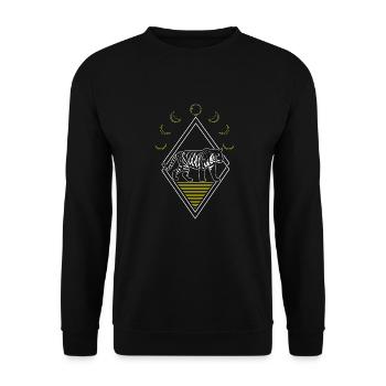 Tiger Abstract Moon Phases - Unisex Sweatshirt - black - Front - Alina (178cm) & Michal (187cm)