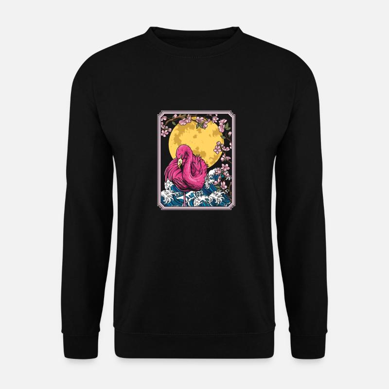 Flamingo Japan Cherry Blossom Moon - Unisex Pullover - Schwarz