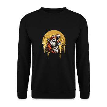 Tigre Lune Hurlement - Sweat-shirt Unisexe - noir - Devant - Alina (178cm) & Michal (187cm)