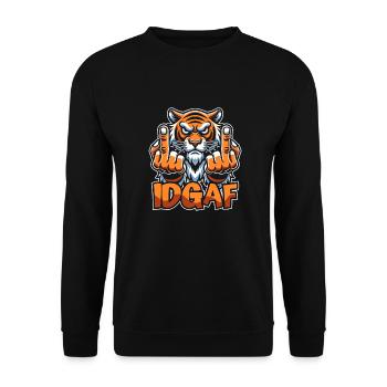 Tigre Idgaf - Sweat-shirt Unisexe - noir - Devant - Alina (178cm) & Michal (187cm)