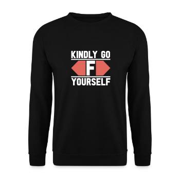 Black Humor Funny Go F Yourself - Unisex Sweatshirt - black - Front - Alina (178cm) & Michal (187cm)