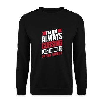 Black Humor Funny Go F Yourself - Unisex Sweatshirt - black - Front - Alina (178cm) & Michal (187cm)