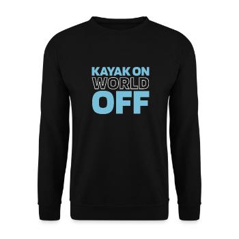 Kajaker Kayak On World Off - Unisex Pullover - Schwarz - Vorne - Alina (178cm) & Michal (187cm)