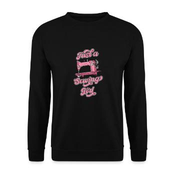 Sewing Machine Just A Sewing Girl - Unisex Sweatshirt - black - Front - Alina (178cm) & Michal (187cm)