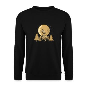 Flamingo Lune Hurlement - Sweat-shirt Unisexe - noir - Devant - Alina (178cm) & Michal (187cm)