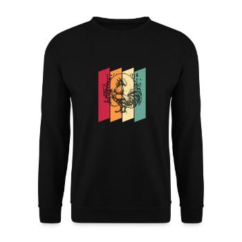 Poule Poule Lune Hurlante - Sweat-shirt Unisexe - noir - Devant - Alina (178cm) & Michal (187cm)