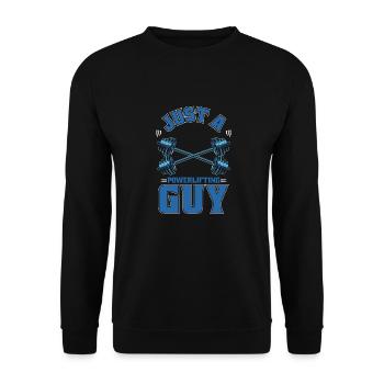 Powerlifting Powerlifter Just A Powerlifting Guy - Unisex Sweatshirt - black - Front - Alina (178cm) & Michal (187cm)