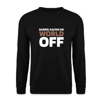 Fassrennen Westernreiten Barrel Racing - Unisex Pullover - Schwarz - Vorne - Alina (178cm) & Michal (187cm)