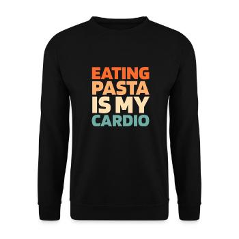 Pasta Funny Cardio Quote - Unisex Pullover - Schwarz - Vorne - Alina (178cm) & Michal (187cm)