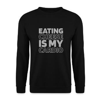 Cheese Cheesemaker Funny Cardio Quote - Unisex Sweatshirt - black - Front - Alina (178cm) & Michal (187cm)