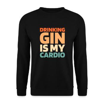 Gin Citation cardio drôle - Sweat-shirt Unisexe - noir - Devant - Alina (178cm) & Michal (187cm)