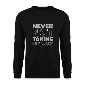 Photographer Photography Camera - Unisex Sweatshirt - black - Front - Alina (178cm) & Michal (187cm)
