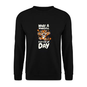 Tiger Fucked Up Day - Unisex Sweatshirt - black - Front - Alina (178cm) & Michal (187cm)