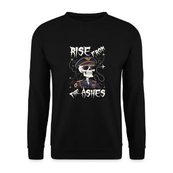 Flugzeug Pilot Skelett - Unisex Pullover - Schwarz - Vorne - Alina (178cm) & Michal (187cm)