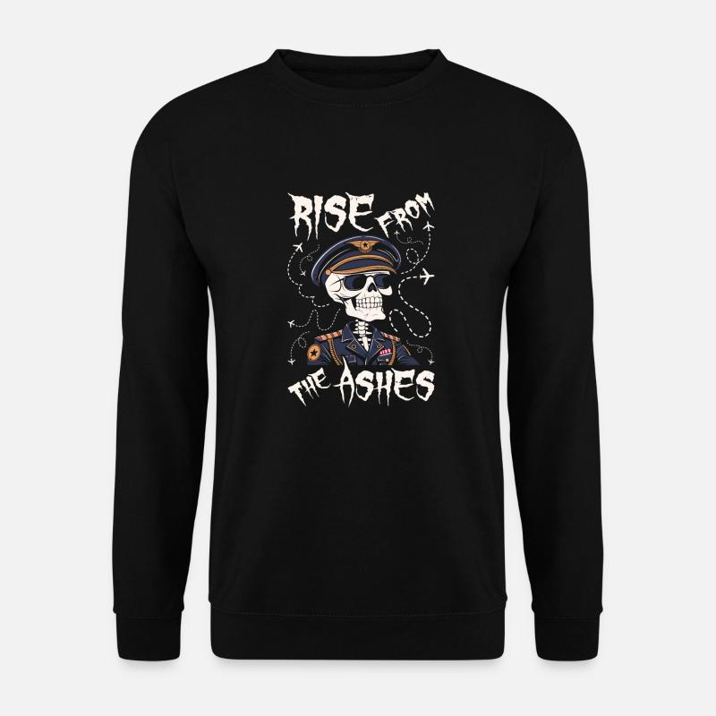 Airplane Pilot Skeleton - Unisex Sweatshirt - black