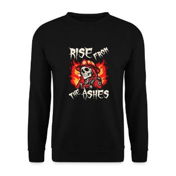 Firefighter Skeleton - Unisex Sweatshirt - black - Front - Alina (178cm) & Michal (187cm)